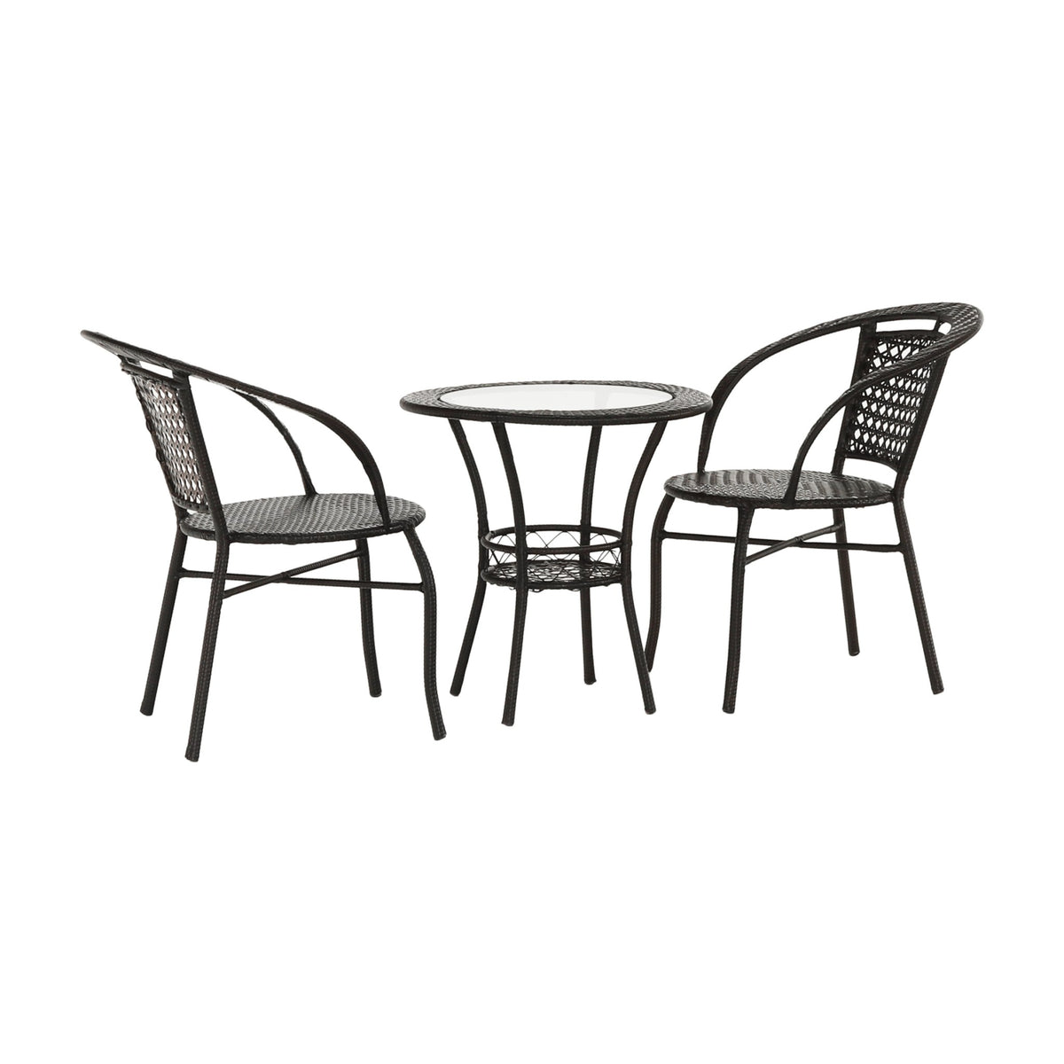 Set mobilier grădină Lasan, maro, vedere din față