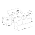 Set mobilier grădină Leron – schiță cu dimensiuni