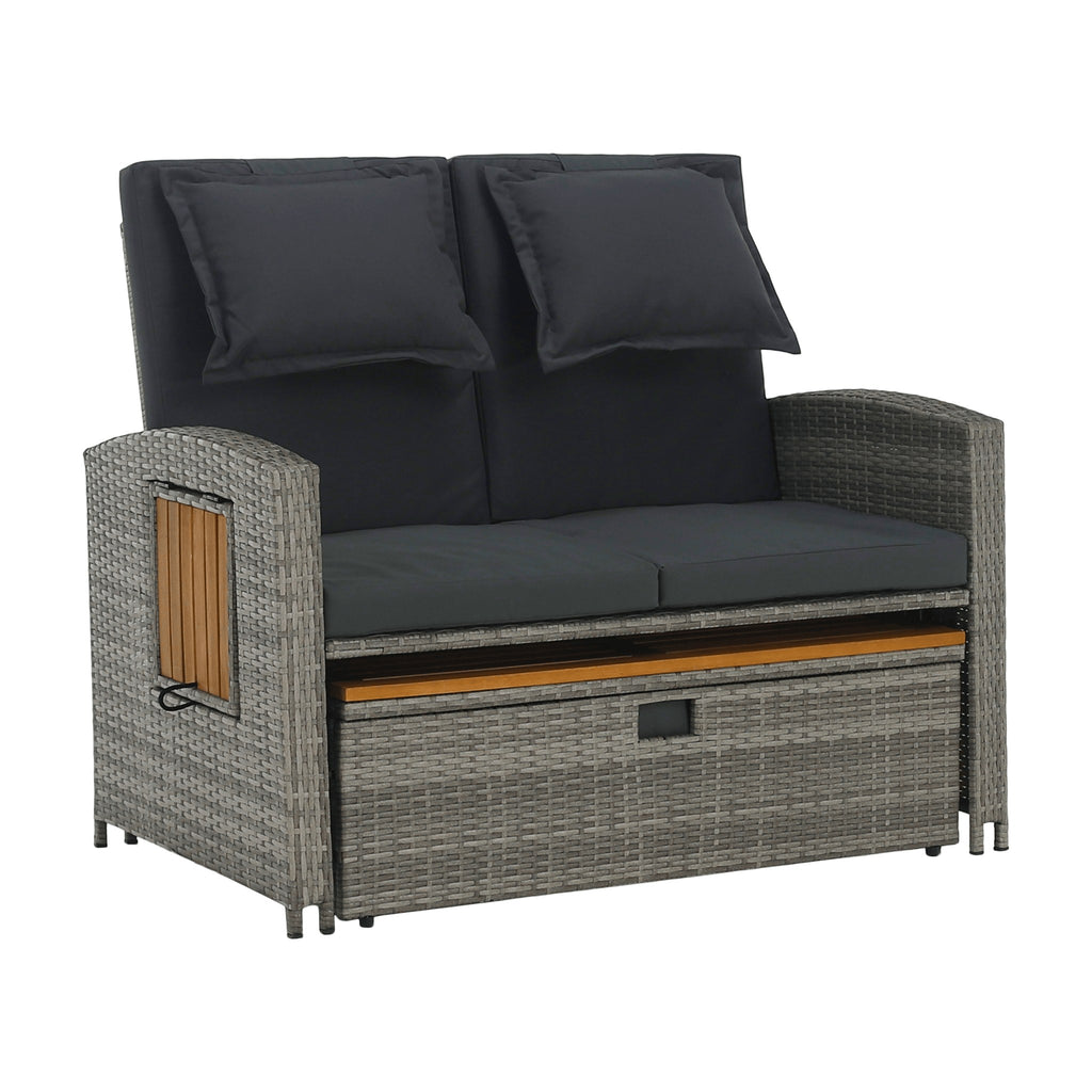 Set mobilier grădină Malory, gri, vedere din față