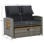 Set mobilier grădină Malory – schiță cu dimensiuni
