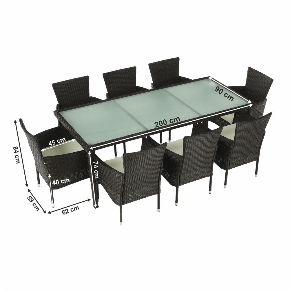 Set mobilier grădină Menibor – schiță cu dimensiuni, imaginea 2