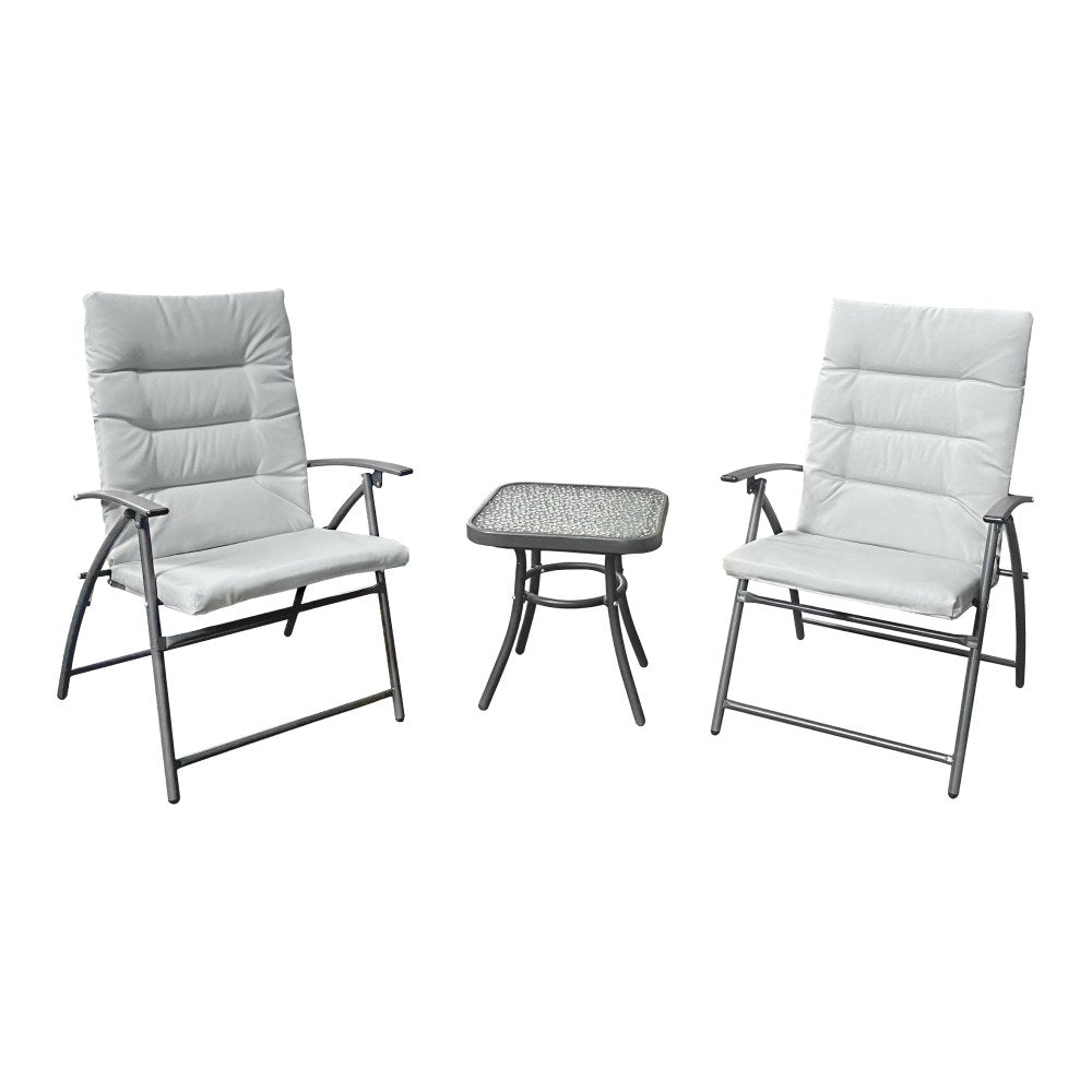 Set mobilier grădină Muson, gri, vedere din față