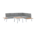 Set mobilier grădină Pelor, alb, gri și maro, vedere din față