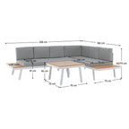 Set mobilier grădină Pelor – schiță cu dimensiuni