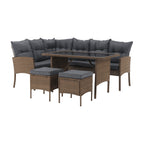 Set mobilier grădină Randi, maro și gri, vedere din față
