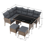 Set mobilier grădină Randi – schiță cu dimensiuni