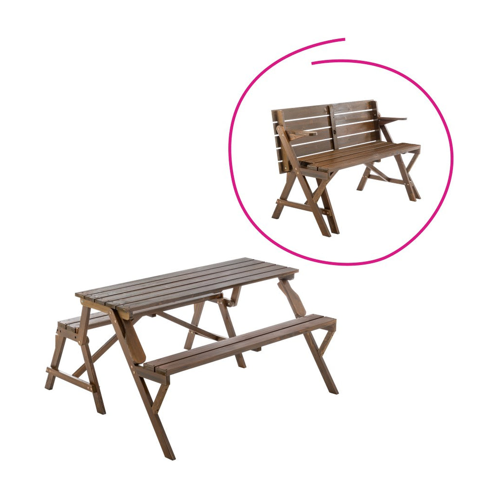 Set mobilier grădină Zagir, maro, vedere din față