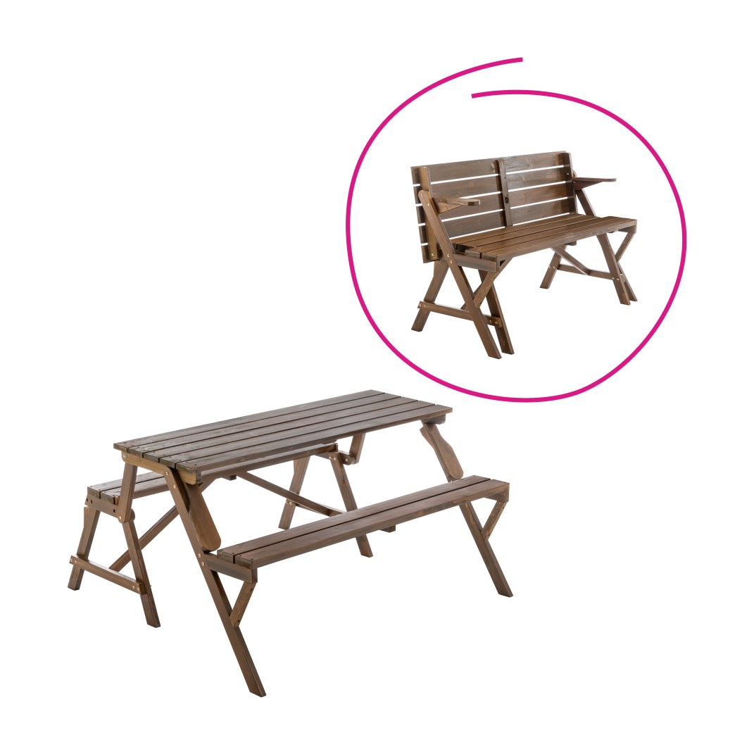 Set mobilier grădină Zagir, maro, vedere din față