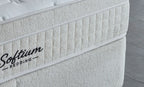 Set pat tapitat cu saltea inclusa, alb, 160x200 cm, Arden