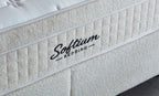 Set pat tapitat cu saltea inclusa, alb, 160x200 cm, Arden