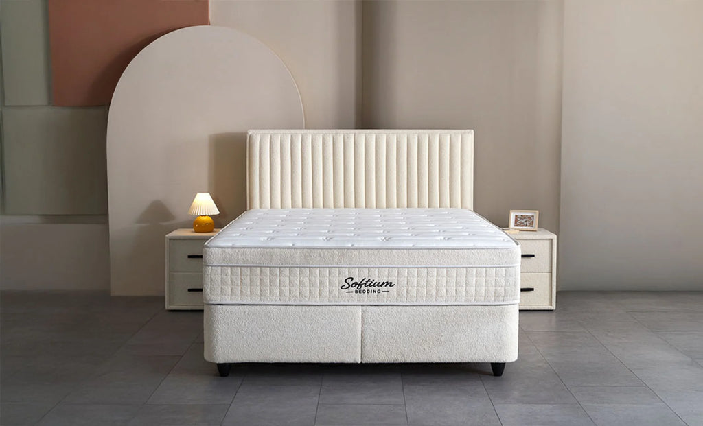 Set pat tapitat Saltea si Somiera Arden White, vedere 7