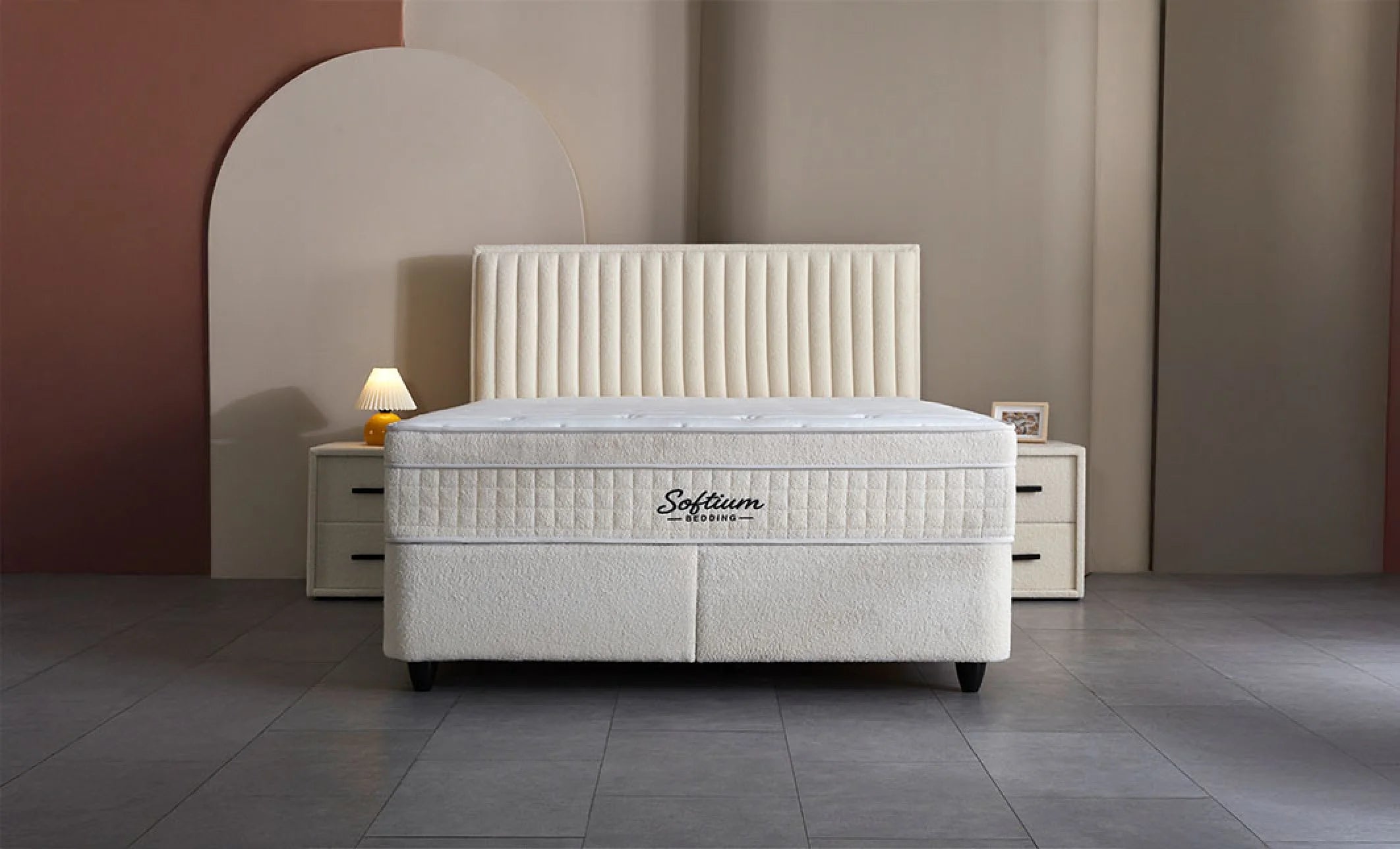 Set pat tapitat Saltea si Somiera Arden White, vedere 8