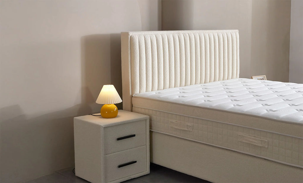 Set pat tapitat Saltea si Somiera Arden White, vedere 9