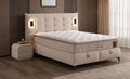 Set pat tapitat cu saltea inclusa, bej, 160x200 cm, Siesta