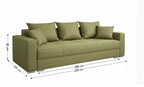 Set pat tapitat cu somiera rabatabila cu saltea inclusa, gri, 160x200 cm, Cezar