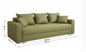 Set pat tapitat cu somiera rabatabila cu saltea inclusa, gri, 160x200 cm, Cezar