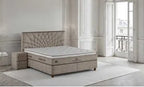Set pat tapitat cu saltea inclusa, bej, Palmy
