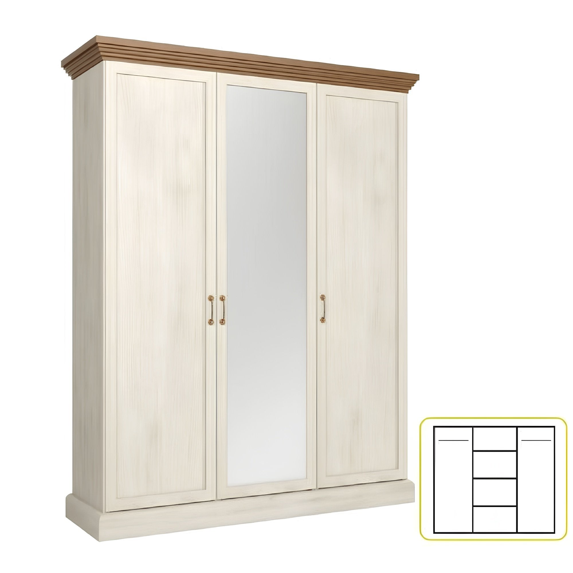 Dulap ROYAL S3D, pin nordic/stejar salbatic