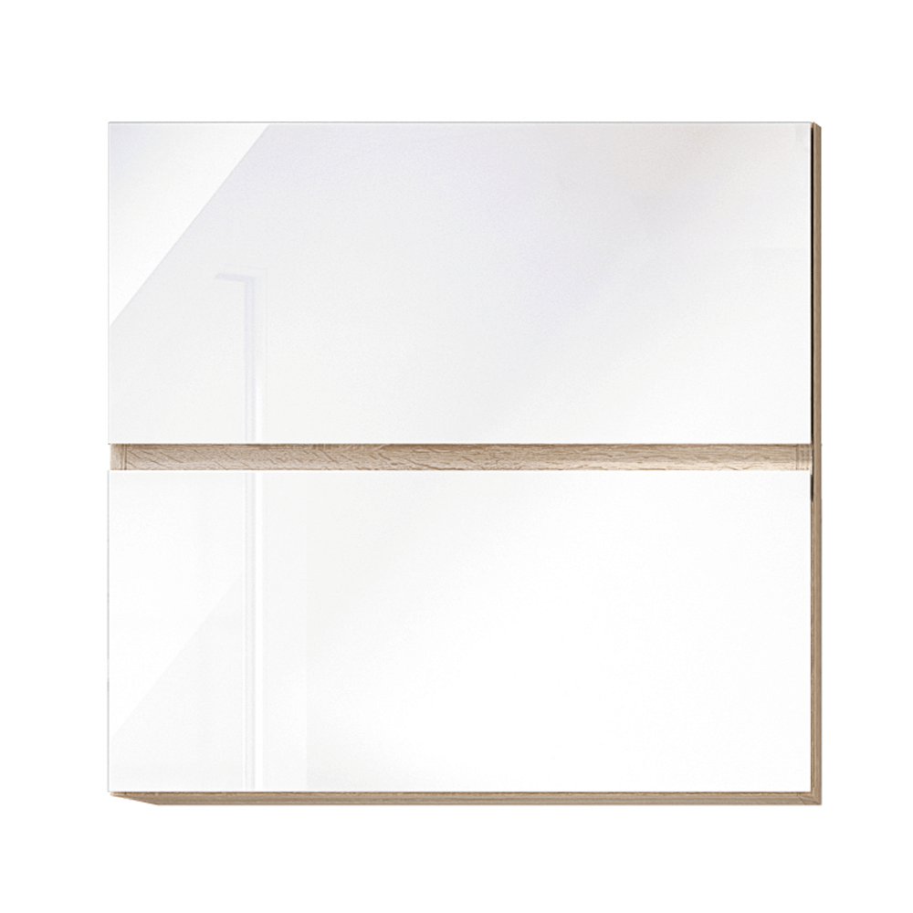 Dulap superior cu 2 usi orizontale LINE ALB G60, alb super luciu HG