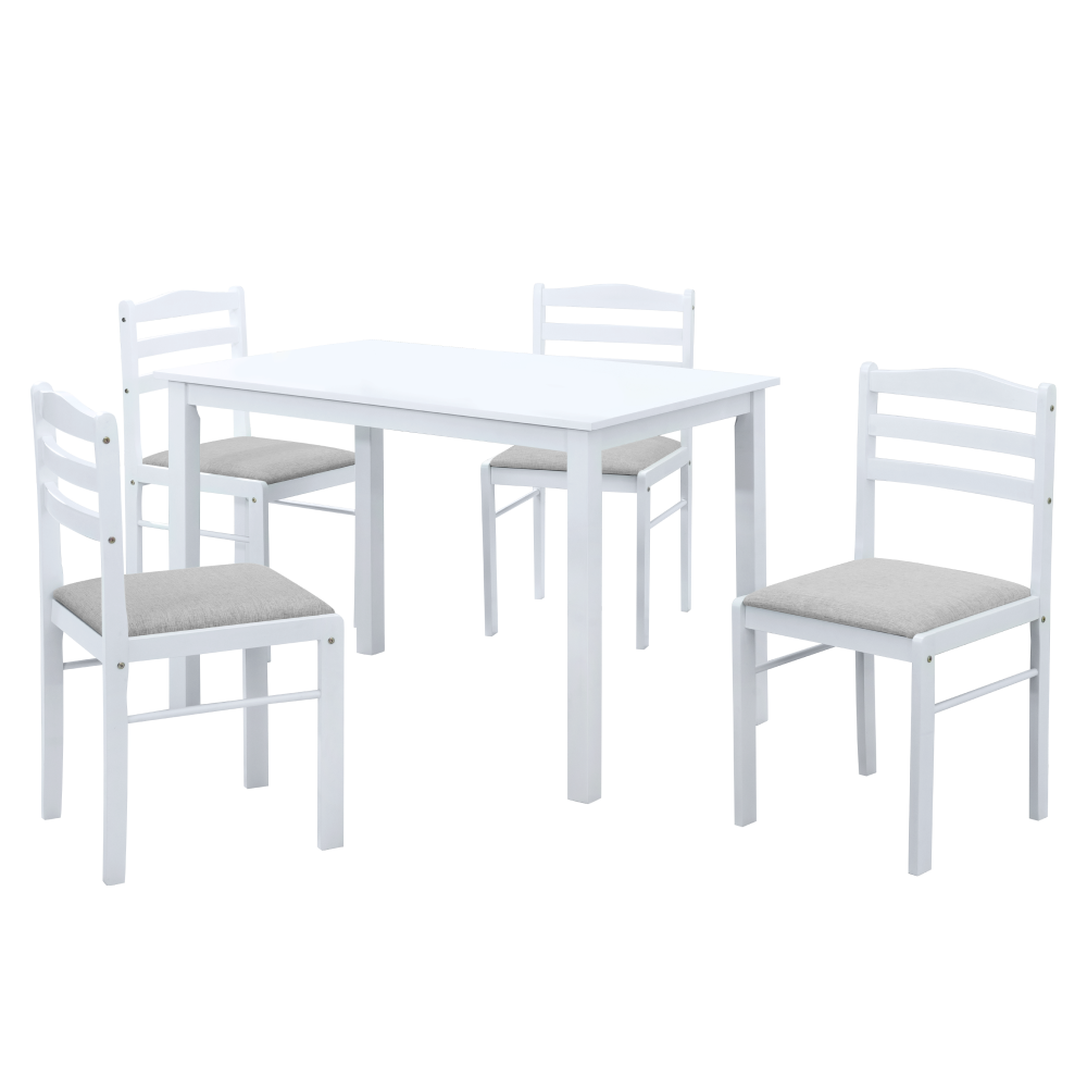 Set de sufragerie 1+4 SOMIN, alb/gri bej