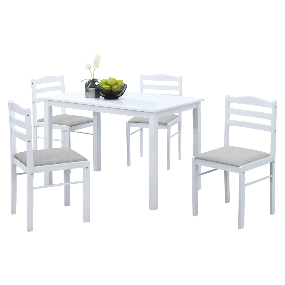 Set dining SOMIN, alb / gri bej