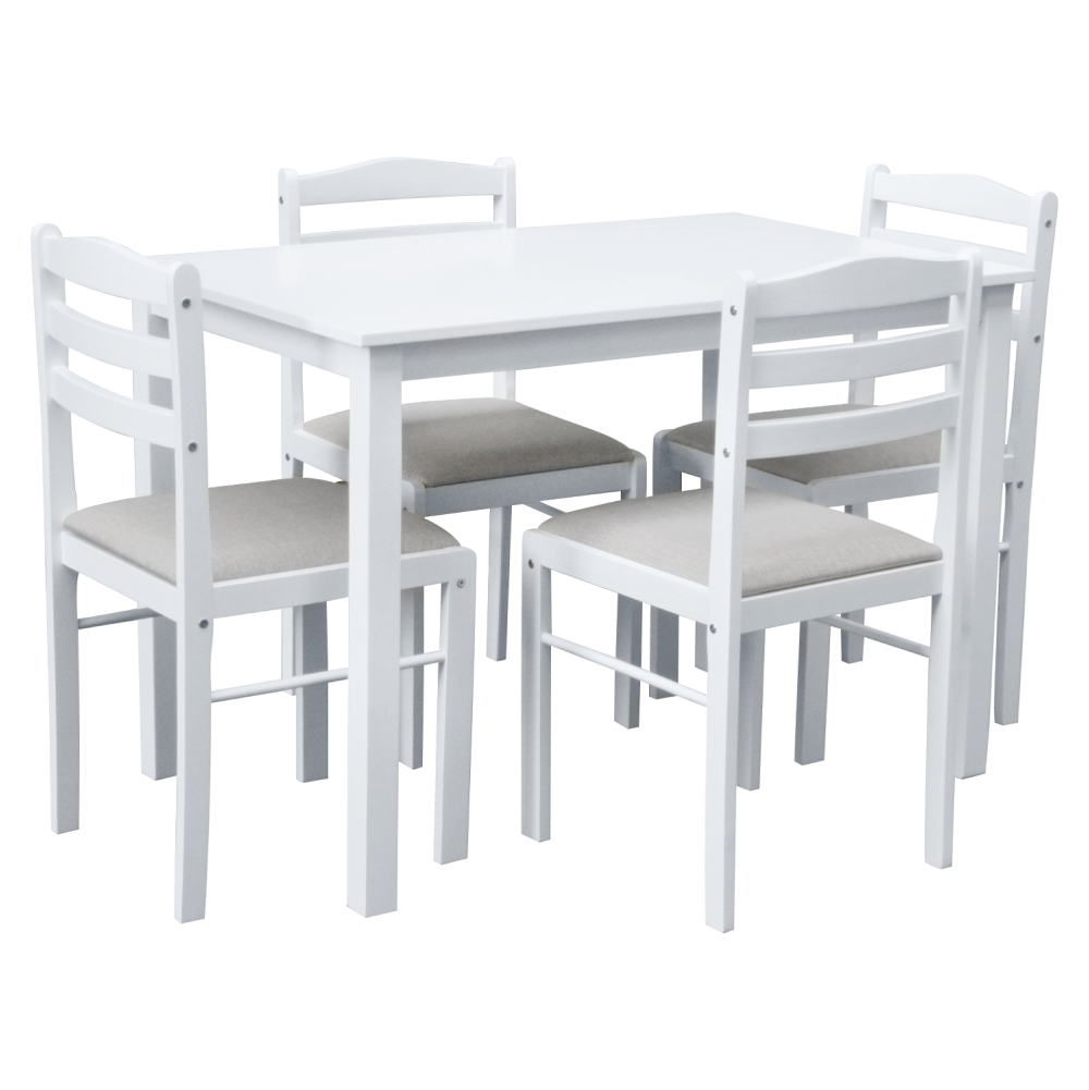 Set dining SOMIN, alb / gri bej