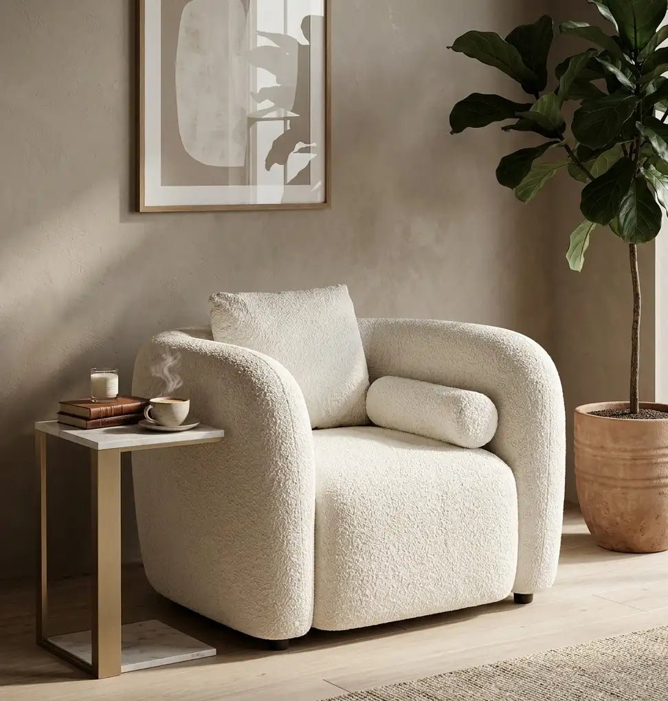 Fotoliu modern Boucle Spring – Maxinova (imaginea 1)