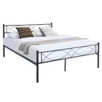 Pat metalic cu somiera STELVIA NEW, negru