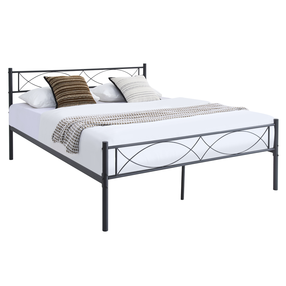 Pat metalic cu somiera STELVIA NEW, negru