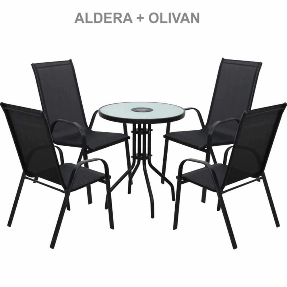 Scaun ALDERA, gri inchis / negru