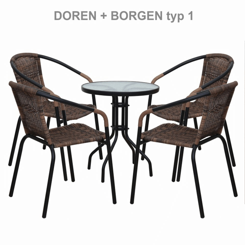 Scaun DOREN, maro / negru