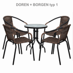 Scaun DOREN, maro / negru