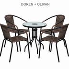 Scaun DOREN, maro / negru