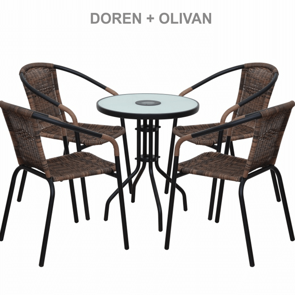 Scaun DOREN, maro / negru