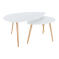 Set 2 masute de cafea FOLKO NEW, alb/fag