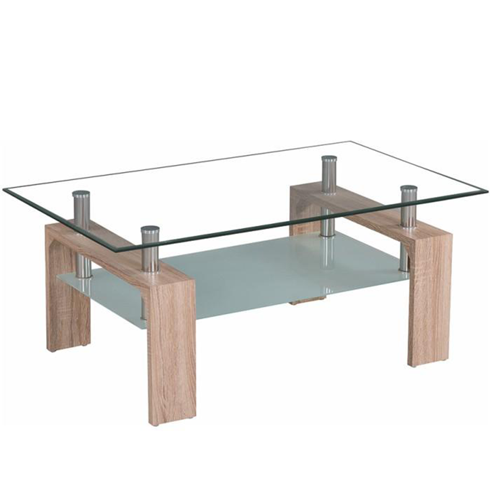 Masuta de cafea LIBOR NEW, sticla/stejar sonoma
