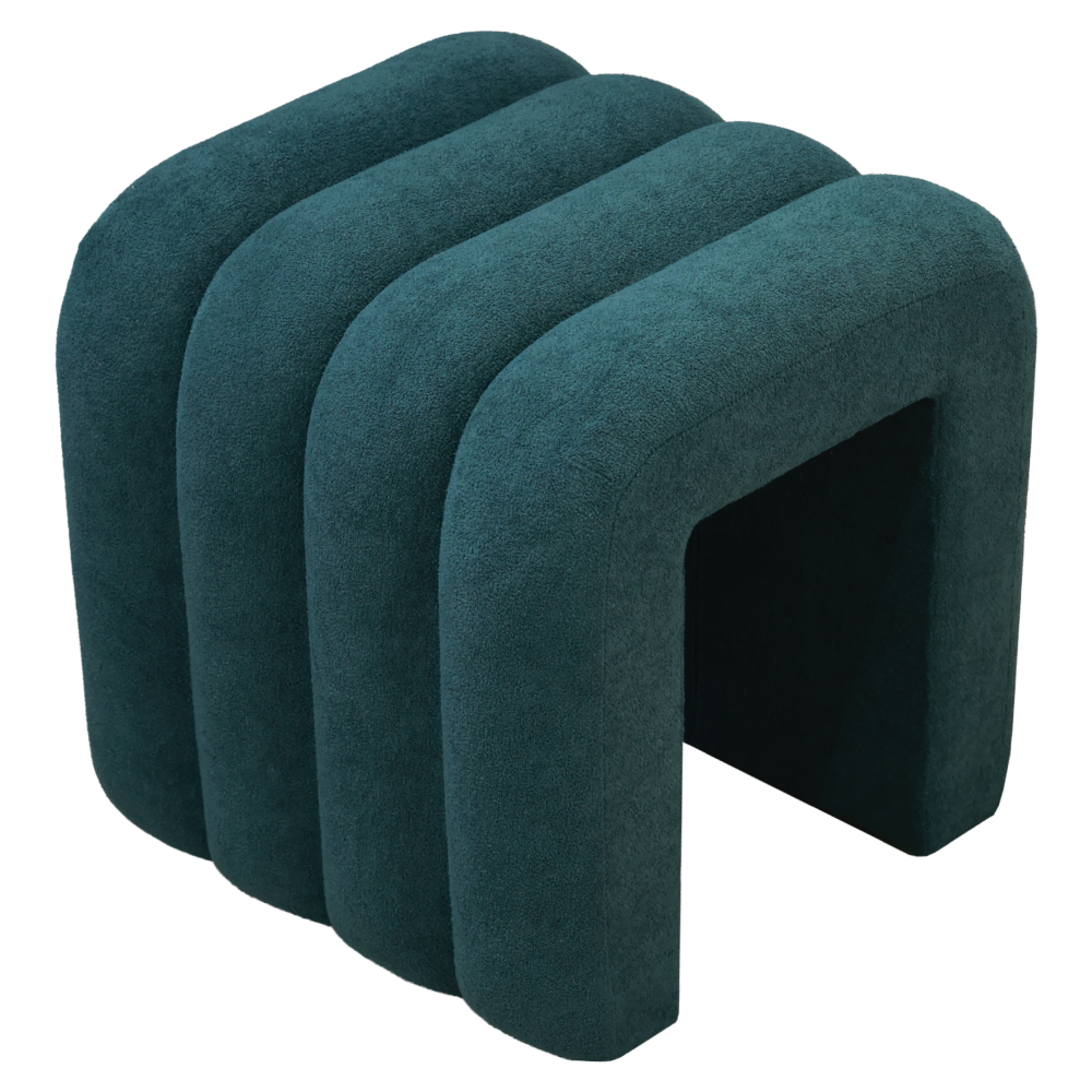 Taburet de design SUNDO, tesatura verde inchis