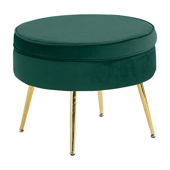 Taburet Noblin, verde, vedere din față