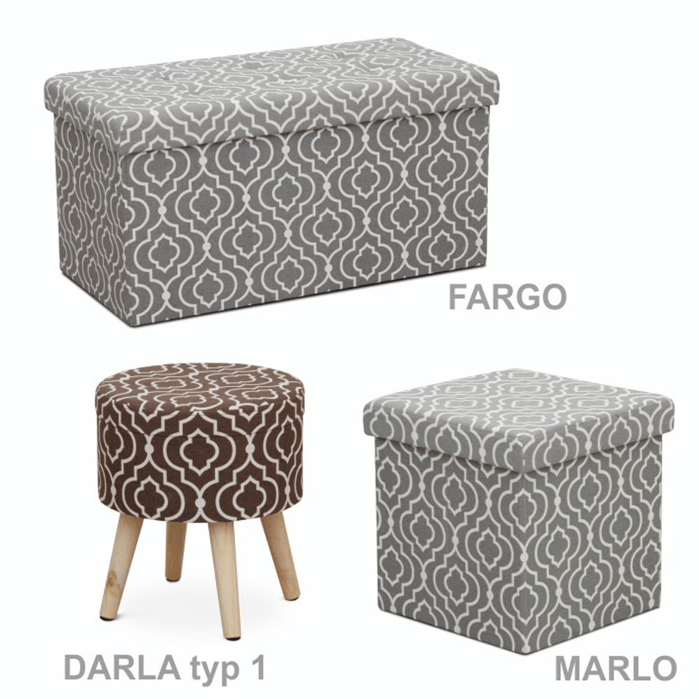 Taburet MARLO, gri / alb