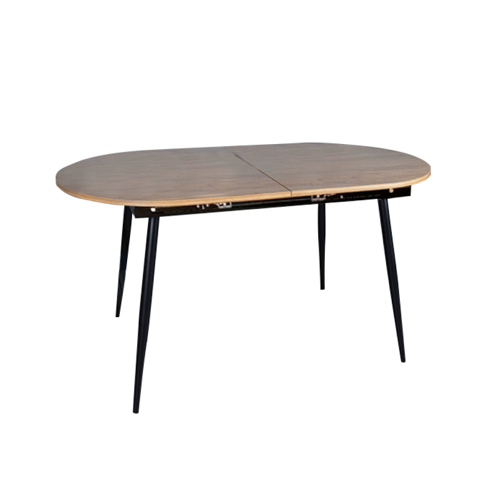 Masa dining TAMERON, pliabila, stejar/neagra 150-190x75 cm