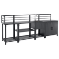 Mobilier de bucatarie de gradina cu 4 piese si chiuveta TANITA, otel, gri