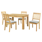Set de sufragerie 1+4 TEDRO, lemn masiv, natural
