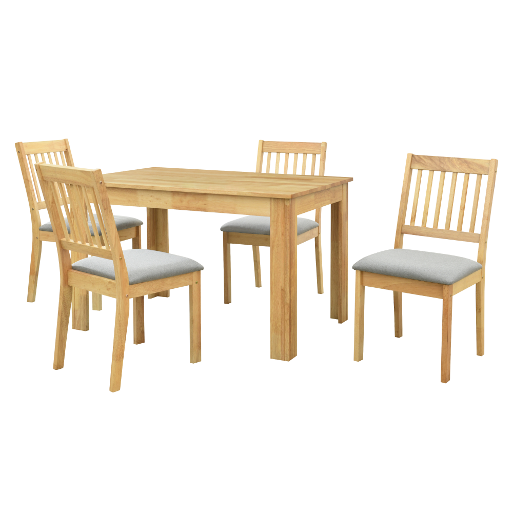 Set de sufragerie 1+4 TEDRO, lemn masiv, natural