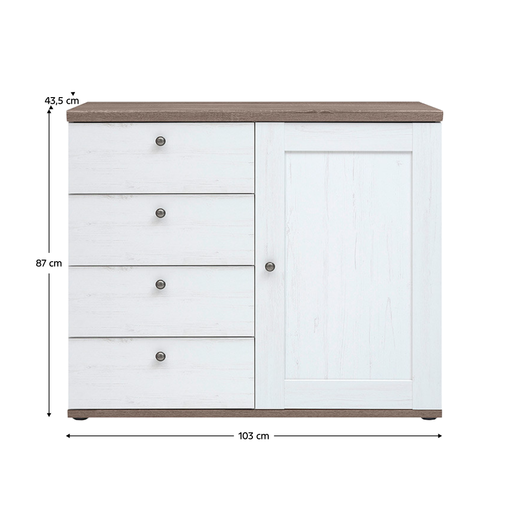 Comoda TEINA, pin / stejar sonoma
