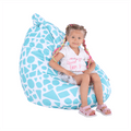 Fotoliu tip sac TELDIN, alb/turcoaz/cu model