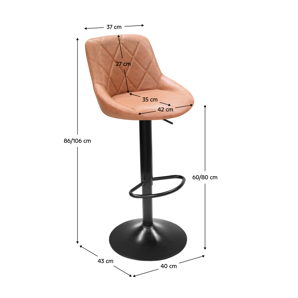Scaun de bar reglabil TERKAN NEW, vedere 3