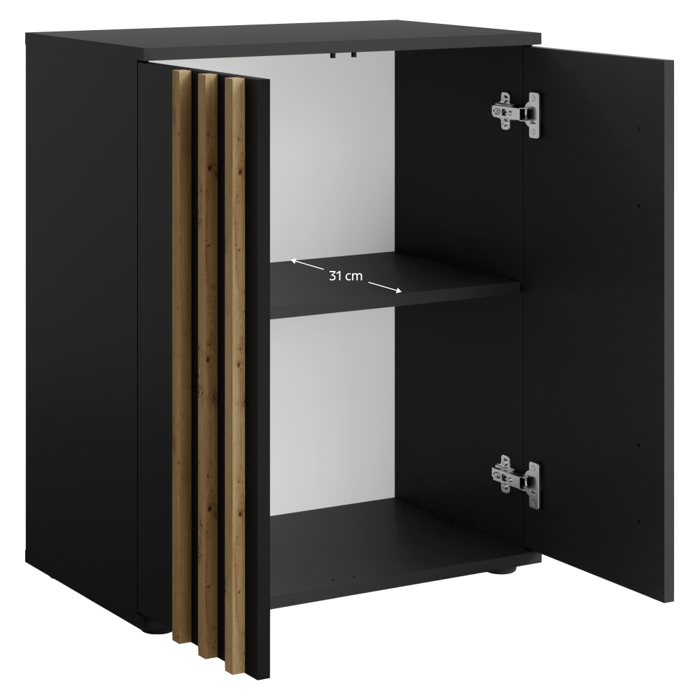 Comoda TOLIS, negru / stejar artisan