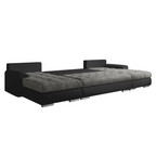 Set canapea universal, piele ecologica negru/melir gri, TOLITA U UNI