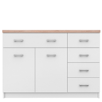 Comoda 2d5s TOPTY TYP 08, alb/stejar sonoma