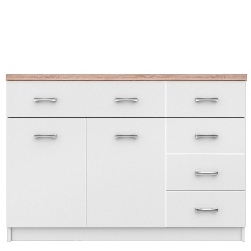 Comoda 2d5s TOPTY TYP 08, alb/stejar sonoma